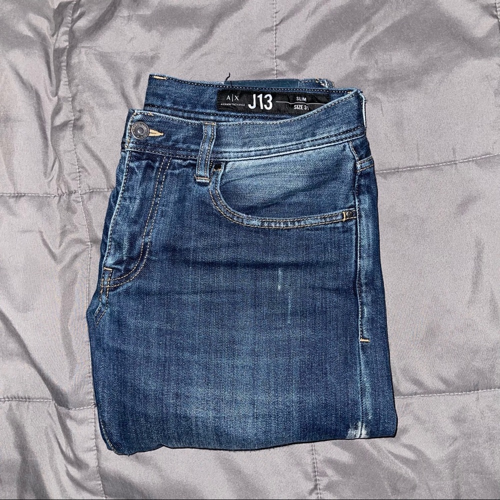 AX Bleached Distressed Slim Jeans